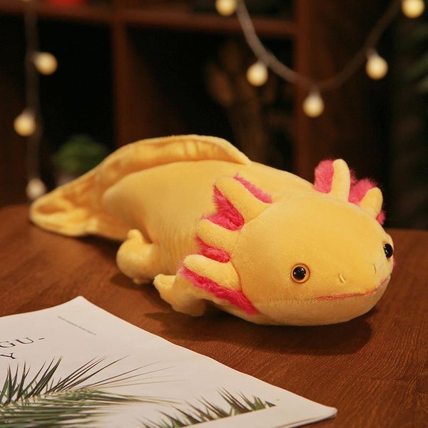 23-80 Cm Lindo Salamandra De Peluche Colorida Nueva Juguete Relleno Lindo Axolotl Salamandra Peces Peludos De Peluche Almohada Larga Calmante CojíN Regalo Para NiñOs 45Cm-image