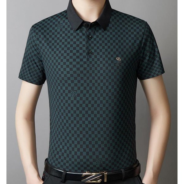 Nueva Camiseta De Manga Corta De Verano Para Hombre, Moderna Y Casual, Camiseta Polo De Manga Corta Para Hombre De Tres Colores 4XL Black-image