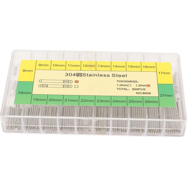 300 Piezas 1,2 Mm Pasador Para Correa De Reloj Acero Inoxidable Resistente A La CorrosióN Barra De Resorte Herramienta De ReparacióN 8 Mm-27 Mm-image