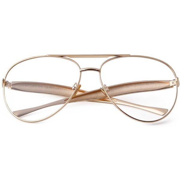 Modne Oversize'owe Okulary Pilotki Dla Kobiet MężCzyzn Trendy Z Lat 70. Metalowe Aerodynamiczne Zauszniki Okulary PrzeciwsłOneczne Lotnicze SzampańSkie As Picture Beige-image