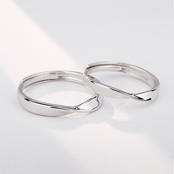 Un Anillo De Cinta De MöBius Un Anillo De NiñA Un Anillo De Hombre Un Anillo JaponéS Un Regalo Para Su Novia W5345Ww-Opening Adjustable White-image