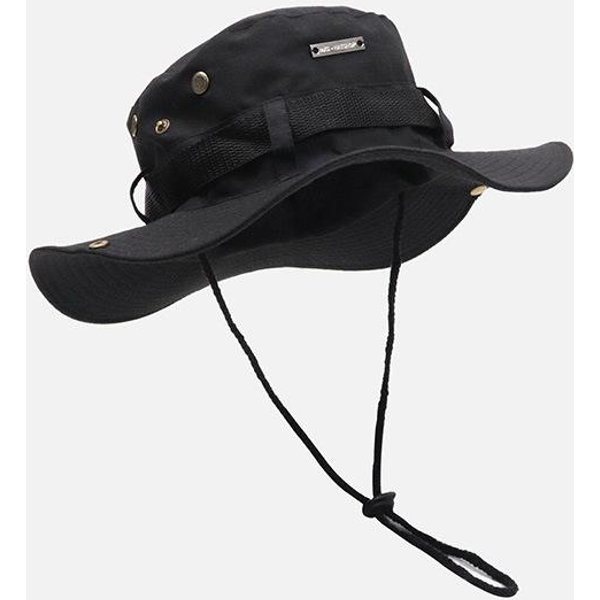 Nuevo Sombrero De Pescador De Verano Para Hombre Gorra De Pescador Pesca Sombrilla Para Exteriores Ala Ancha Sombrero Panamá ProteccióN Solar Montar Senderismo ProteccióN Solar Sombrero Para El Sol M(54-58Cm) Black-image