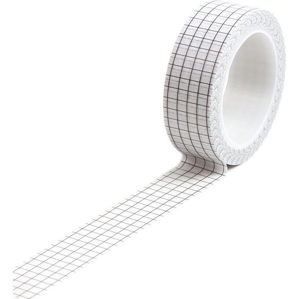 Cinta Washi De Rejilla En Blanco Y Negro De 10M, Papel JaponéS, Planificador Diy, Cinta Adhesiva, Cintas Adhesivas, Cintas Decorativas De PapeleríA Blanco-image