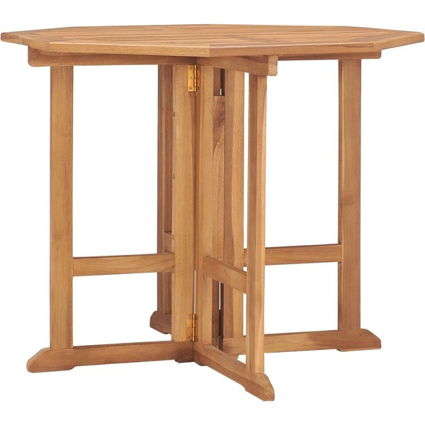 Mesa De Comedor Plegable Para JardíN 90 X 90 X 75 Cm Madera Maciza De Teca-image