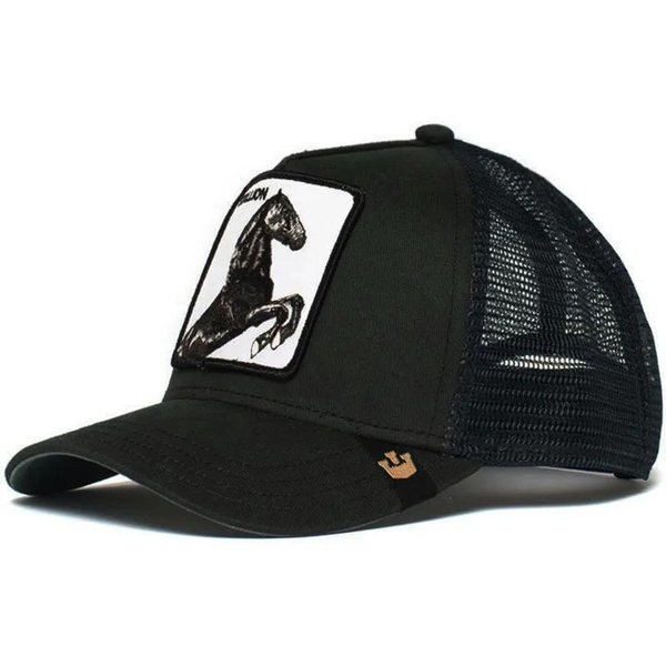 Moda ZwierzęTa Haft Czapki Z Daszkiem MężCzyźNi Kobiety Snapback Czapka Hip Hop Lato OddychająCa Siatka Sun Gorras Unisex Streetwear KośCi Black-image