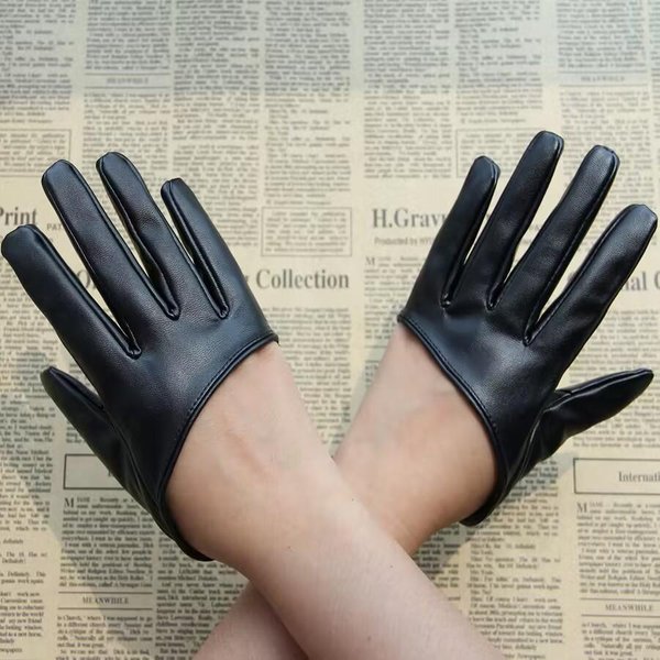 Guantes De Cuero PU sexy Para Mujer, Medio Palma, Discoteca, Pole Dance, Escenario, Cosplay, Fiesta, Personalidad De Moda, Hip Hop One Size White-image