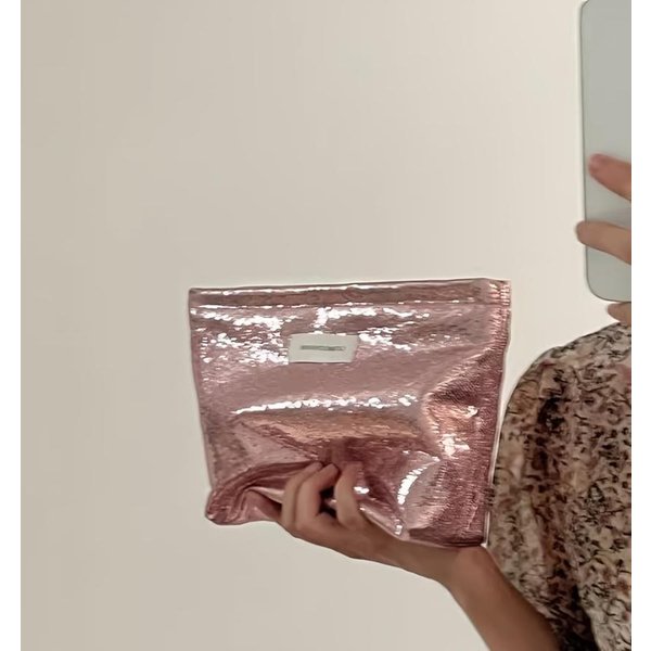 Bolso Brillante Nueva Bolsa De Maquillaje Gran Capacidad Neceser Simple PortáTil-image