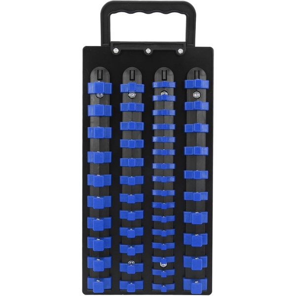 48-CzęśCiowa Taca Organizer Na Nasadki 1/2 Cala X 14 KlipsóW 3/8 Cala X 18 KlipsóW 1/4 Cala X 16 KlipsóW PrzenośNy Uchwyt Na Szynę Do Nasadek-image