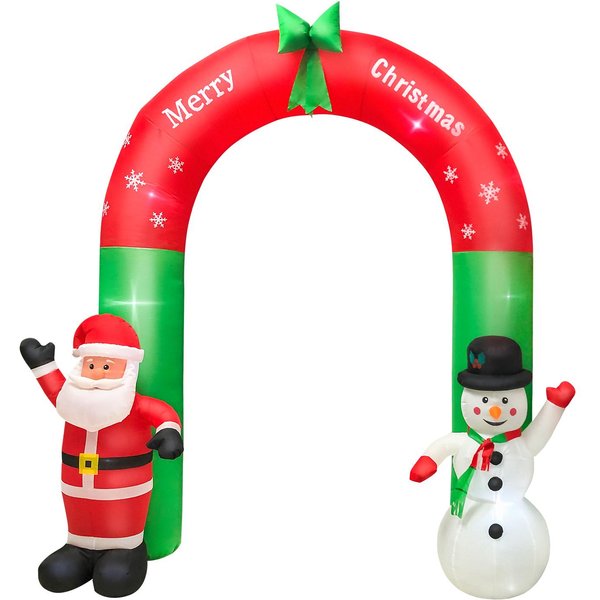 8 Pies Navidad Inflable Papá Noel Y MuñEco De Nieve Arco DecoracióN De Patio Decoraciones Para El Hogar De Vacaciones Patio US Plug-image