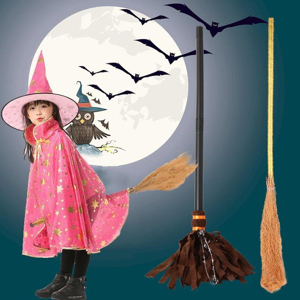 1 Escoba De Bruja RetráCtil Halloween Escoba De Bruja Prop De Cosplay Escoba Escoba 1 Pieza De-image