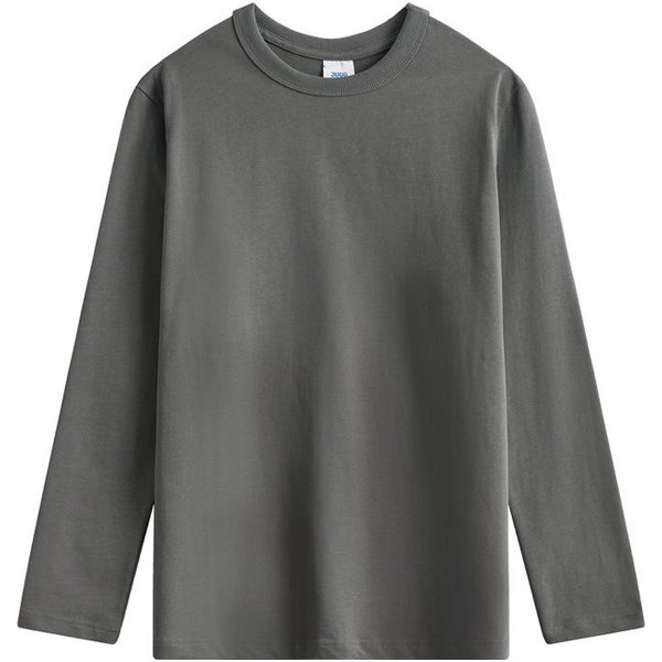 OtoñO CláSico Casual Camiseta De Manga Larga Camisa Base Negra AlgodóN Puro Retro Xxxl Gray-image