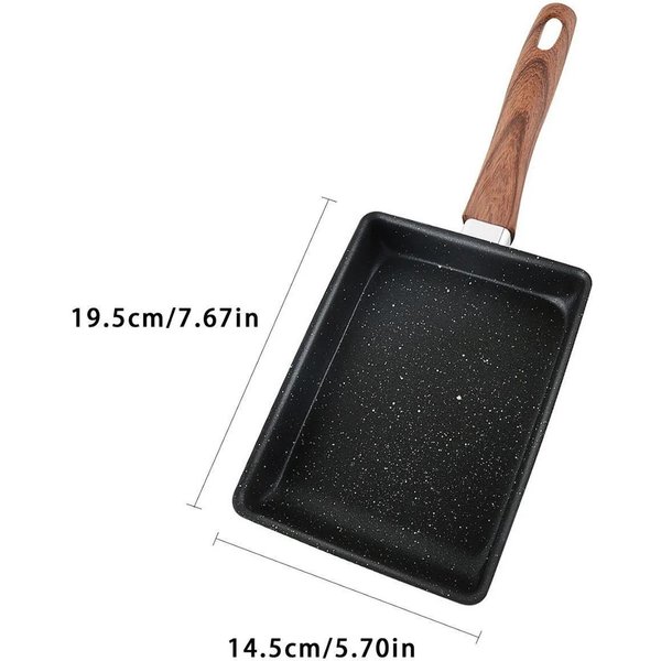 SartéN Antiadherente Para Omelette Tamagoyaki Wok SartéN Japonesa Para Huevos SartéN Rectangular Tamago SartéN PequeñA Para FreíR Huevos Con Utensilios De Cocina-image