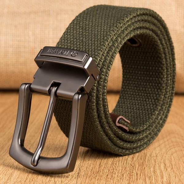 Cinturones De Lona Para Hombre, Hebilla De Metal A La Moda, Correa TáCtica Militar, CinturóN EláStico Masculino Para Pantalones Vaqueros 140Cm Black-image