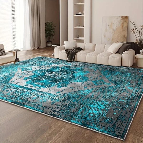 Minimalistyczny Dywanik Do Sypialni – Prosty Design, AntypośLizgowa Mata PodłOgowa, MięKki Dywanik Przy łóżKu, Wygodny WystróJ Pokoju 80X160Cm(31X62In)-image