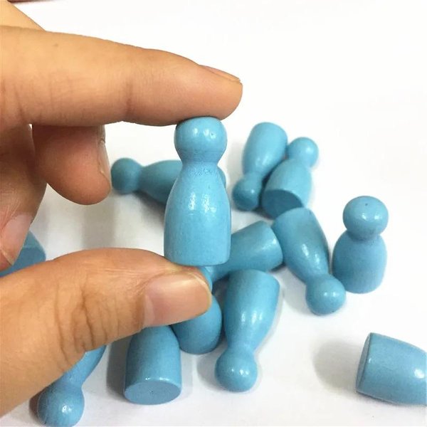 20 Sztuk Drewnianych Figur Szachowych Zestaw 24*12 Mm Humanoidalne Pionki Do AkcesorióW Do Gier Planszowych Edukacyjna Zabawka MateriałY Do Gry W Szachy-image