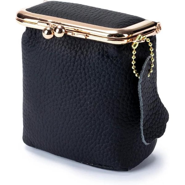 Monedero De Mujer Cartera De Cuero Genuino Hebilla De Beso Mini Cartera Monedero Bolsa De Almacenamiento De LáPiz Labial Bolso De Mano De Mujer EnvíO Directo-image