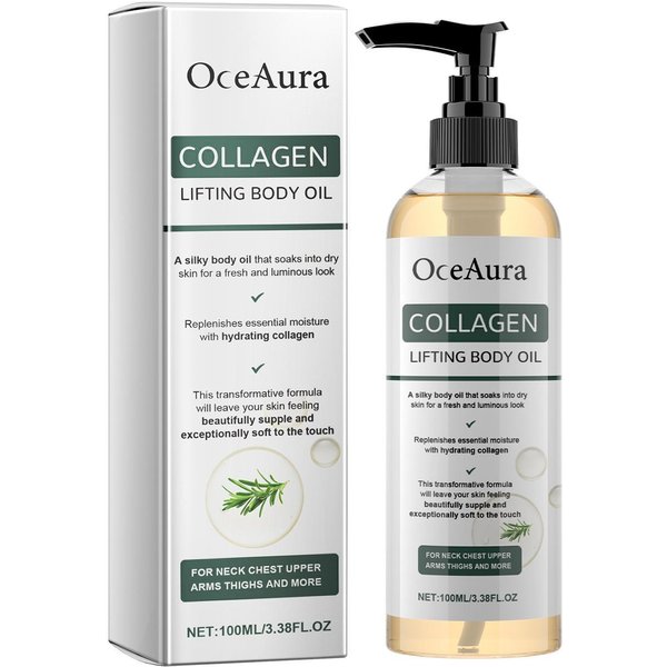 Aceite Corporal De ColáGeno Reafirmante Hidratante Aceite De Masaje De AbsorcióN RáPida Ligero Aceite Para El Cuidado De La Piel Para Piel Seca Cuidado Corporal 100Ml White-image