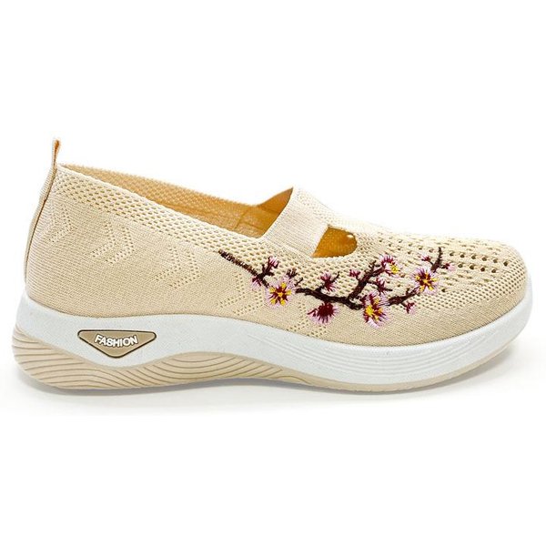 Letnie OddychająCe Damskie Sneakersy AntypośLizgowa MięKka Podeszwa Buty Casualowe Buty Do Chodzenia 37 Beige-image