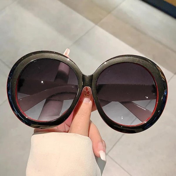 Oversize OkrąGłE DużE Oprawki Okulary PrzeciwsłOneczne Damskie Dla MężCzyzn Luksusowe Designerskie Okulary SłOneczne Vintage Punk Popularne Okulary RóżOwe Odcienie Do Codziennego UżYtku-image