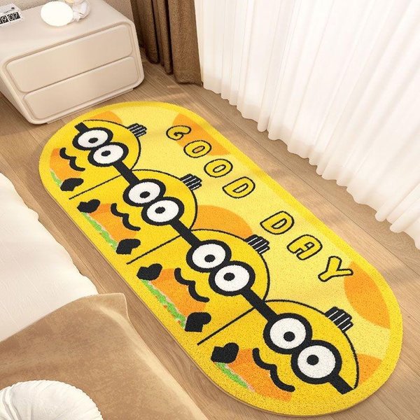 Urocze Dywaniki Minionki Do Sypialni Styl KreskóWkowy Dekoracja Salonu Dywan Pogrubiony Pluszowy Mata PodłOgowa Przy łóżKu Puszysty MięKki Dywanik Do Nauki 60X140Cm-image