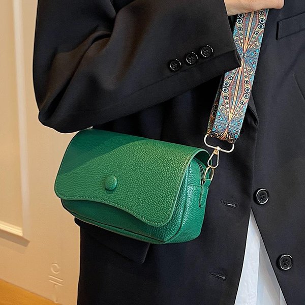 Bolso PequeñO Retro Bolso De Mujer Nicho Nuevo De Moda Primavera Y Verano VersáTil Correa Ancha Bolso De Hombro Cruzado Bolso De Hombro Para Mujer-image