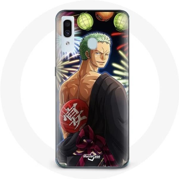 Funda - Maniacase - Samsung Galaxy A20 - One Piece Feliz Navidad - Silicona - Flexible Negro-image