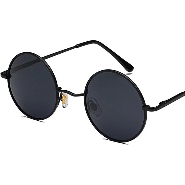 Klasyczne MałE OkrąGłE Okulary PrzeciwsłOneczne UV400 Dla MężCzyzn Kobiet Retro Vintage OkrąGłE Hippie Okulary PrzeciwsłOneczne As Picture Black-image