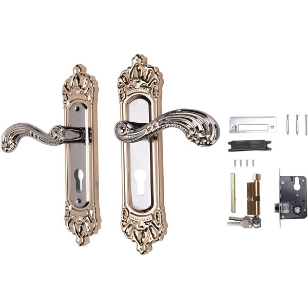 Juego De Cerradura De Manija De Puerta AleacióN De Aluminio Estilo Europeo Universal Silencioso Cerradura De Puerta Para Dormitorio BañO-image