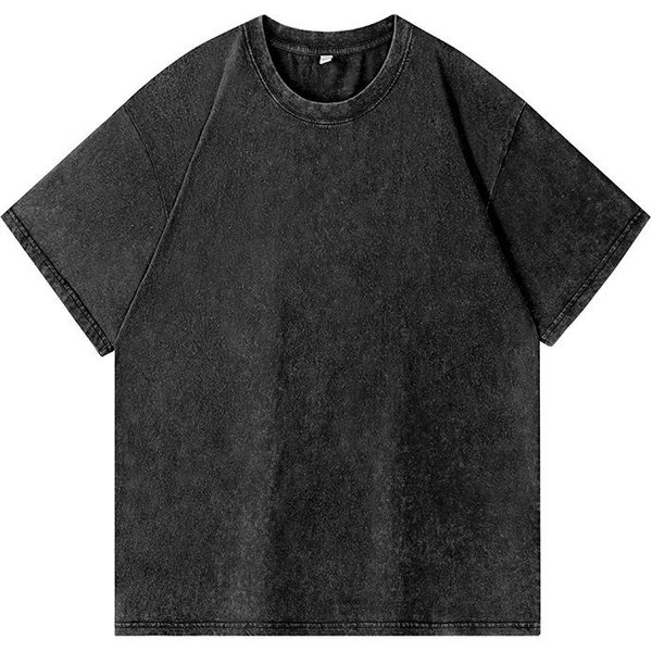 Camiseta Streetwear Retro Americana Para Hombre - Camiseta De AlgodóN Lavado Vintage Oversize De Peso Pesado Manga Corta Estilo Casual De Verano 4XL Negro-image