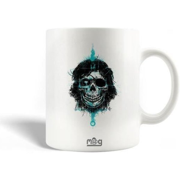 Mug En CéRamique Dessin à La Main De CrâNe Et De Serpents D'art De Tatouage-image