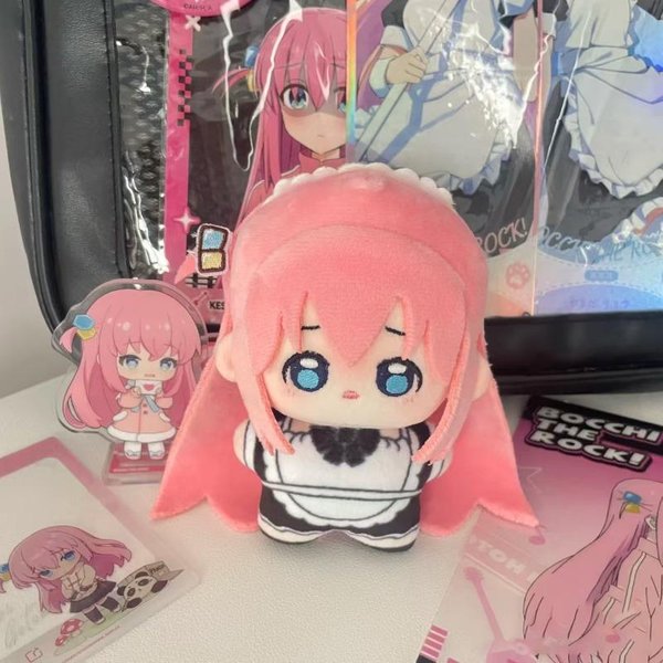 Bocchi The Rock Gotoh Hitori MuñEco De Peluche De Anime Lindo Mini MuñEco De AlgodóN Suave Peluche Llavero Colgante Para Bolso Coleccionable Regalo De CumpleañOs 10Cm-image