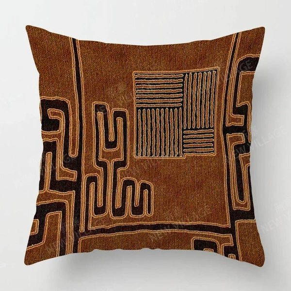 NóRdico OtoñO DecoracióN Hogar Funda De Almohada CojíN Sofá EstéTica Moderna Boho Sala De Estar 55X55Cm MarróN-image