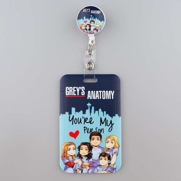 KreskóWkowy Wysuwany Identyfikator Grey's Anatomy Z Klipsem, Na Kartę PielęGniarki, Kartę Biznesową, Kartę Pracy, RóżOwy Uchwyt Na Identyfikator Z Napisem Love, Akcesoria-image