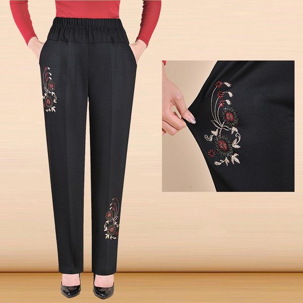 Pantalones Casuales De Gran TamañO XL-8XL, Pantalones Largos Sueltos Para Mujer, Pantalones De Cintura Alta Para Mujer, Pantalones EláSticos Para Primavera/OtoñO Para Mujer 8XL Beige-image