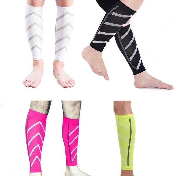 1 Par Mangas De CompresióN Para Pantorrillas Para Deportes Running Ciclismo Calcetines Calentadores De Piernas Hombres Mujeres FúTbol-image