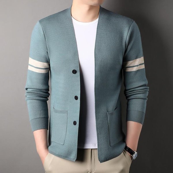 CáRdigan De Punto Para Hombre, Fino, Para Primavera Y OtoñO, Nuevo, Para JóVenes, Para El Tiempo Libre, SuéTer Tipo Chal. 4XL Gray-image