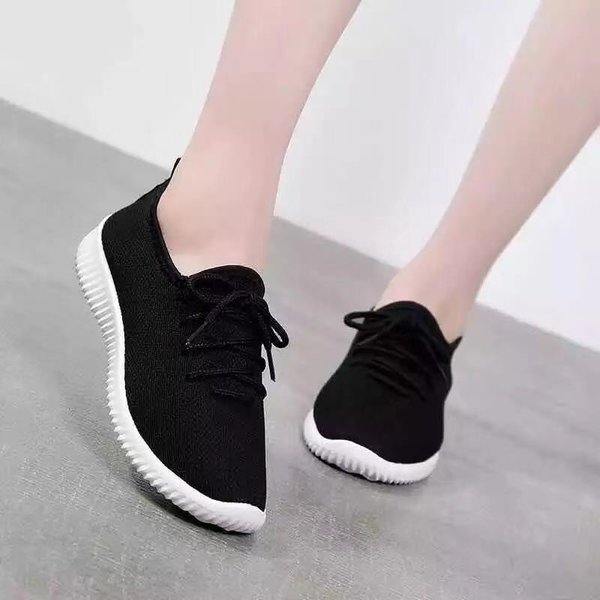 Zapatos De Tela De PekíN Antiguos Para Mujer Casuales Planos Con Suela Blanda Zapatos Deportivos Transpirables Para Correr Antideslizantes Zapatos De Madre Para Baile Cuadrado 41 Negro-image