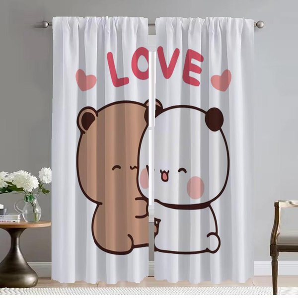 Cortinas De Cocina HabitacióN Infantil Bubu Dudu Cortina De Ventana Para HabitacióN 2 Paneles Tul Para Dormitorio DecoracióN De Halloween Stores Separador W50Xh70Cmx2Pcs-Cl-image