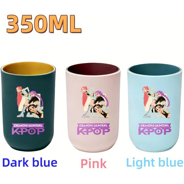 Najnowszy Kubek Na Szczoteczki Do ZęBóW Kpop Plastikowe Kubki KreskóWkowy Uchwyt Na Szczoteczkę Do ZęBóW Kubek Na Szczoteczkę Do ZęBóW Do Domu I Hotelu Kubek Na Wodę Akcesoria łAzienkowe Pink-image