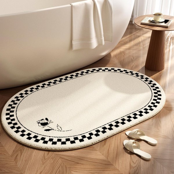 Imitacja Kaszmiru Mata łAzienkowa PodłOgowa ChłOnna Mata Na Stopy Domowy SzybkoschnąCy Dywanik 60X90Cm23.6X35.4In-image