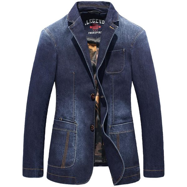 Traje De Mezclilla Para Hombre, Informal, De Negocios, Holgado, De Talla Grande, Para JóVenes, Chaqueta De Mezclilla XL Gray-image