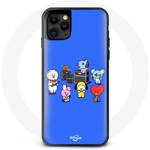 Funda Para Iphone 13 Pro Max - Maniacase - BTS BT21 - Silicona Flexible - DiseñO Musical - Color Azul Azul-image
