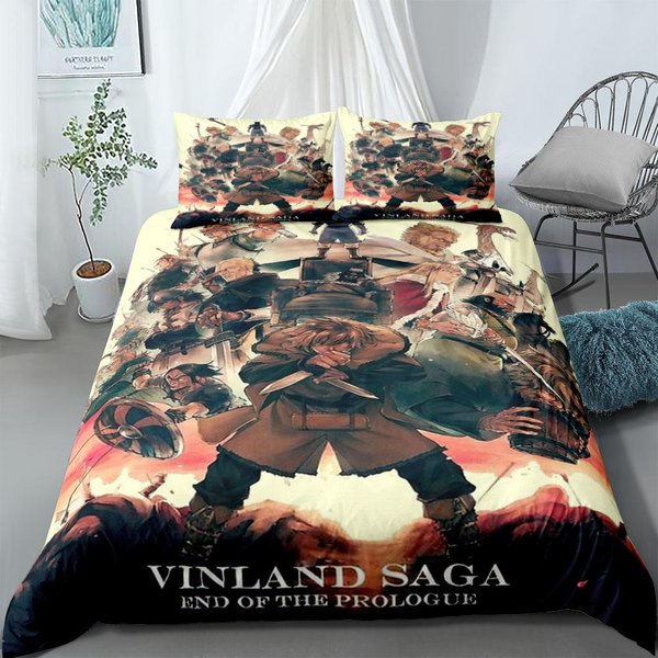 Vinland Saga Retro Zestaw Poszwy Na KołDrę King Queen Double Full Twin Single Rozmiar Zestaw PośCieli 140X210Cm-image