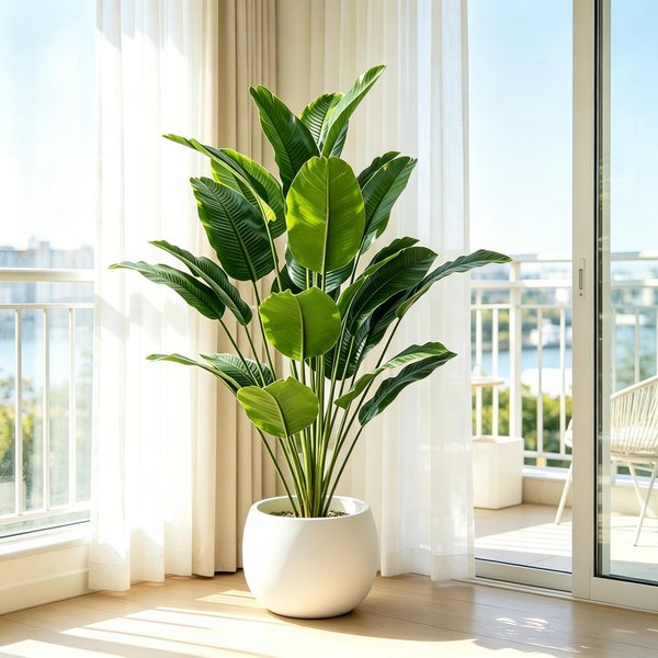 67-112Cm DużE Sztuczne RośLiny Drzewo Rajski Ptak Tropikalne Sztuczne LiśCie Bananowca Plastikowe RośLiny Palmowe Do Wystroju Domu I Ogrodu 107Cm-18 Leaves-image