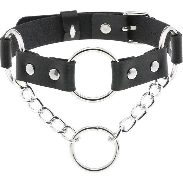 Diezi RóżNe Style Modny Punkowy MęSki Naszyjnik Choker Gotycki SkóRzany PU ObrożA Naszyjnik Damski ŁAńCuszek Na CiałO BiżUteria Black-image