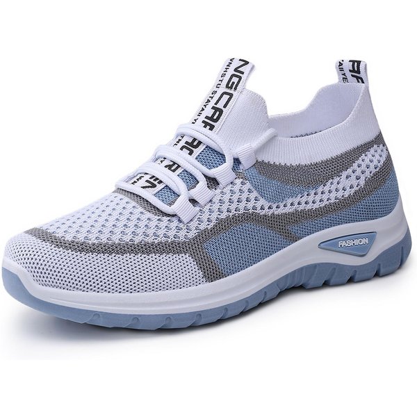Damskie Lekkie I OddychająCe BiałE Buty Sportowe - Wygodne, Niskie, Sznurowane, Codzienne Buty Do Chodzenia, Buty PodróżNe Outdoorowe 43 Niebieski-image