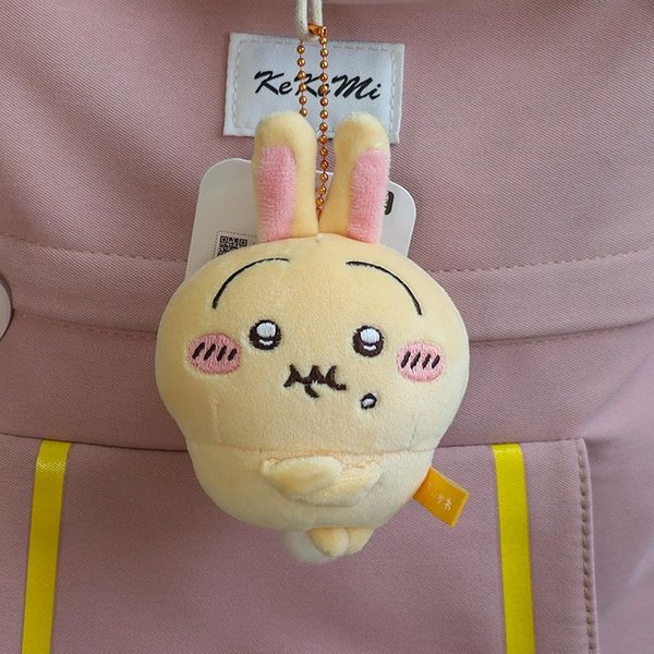 Nuevo 11CM Kawaii Chikawas Hachiware Usagi Serie Enojada Colgante Llavero De Peluche MuñEco De Peluche Suave Juguete Colgante Para Bolso White-image