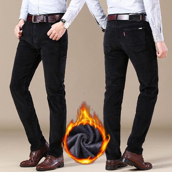 Pantalones Casuales De Pana Gruesa De Moda Para Hombre Pantalones EláSticos De Invierno Y OtoñO Pantalones Casuales De Marca Para Hombre Tide 32-image