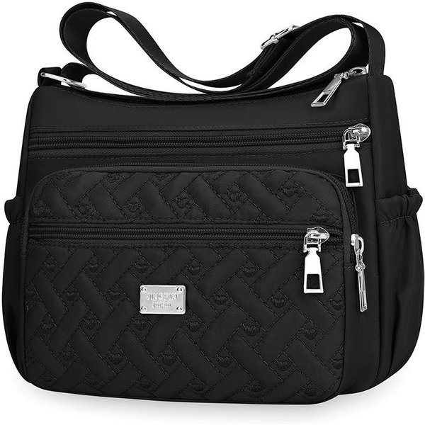 Torba Damska, Modna Torba Dojazdowa, Nowa Damska Torba Na Ramię Typu Crossbody, Lekka Wodoodporna Torba Z Nylonu Czarny-image