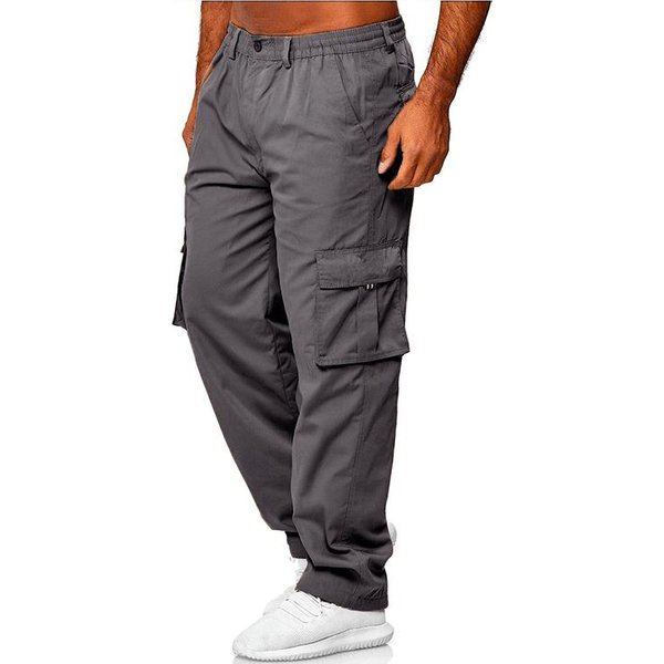 Pantalones Cargo Para Hombre, Pantalones TáCticos Militares Informales Con MúLtiples Bolsillos, Prendas De Vestir Para Hombre, Pantalones Sueltos Rectos, Pantalones Largos De Talla Grande XL Black-image